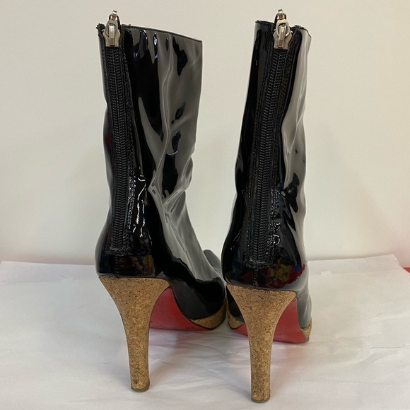 Oh Deer! Black Patent Red Bottom Boots - Picture 8 of 9